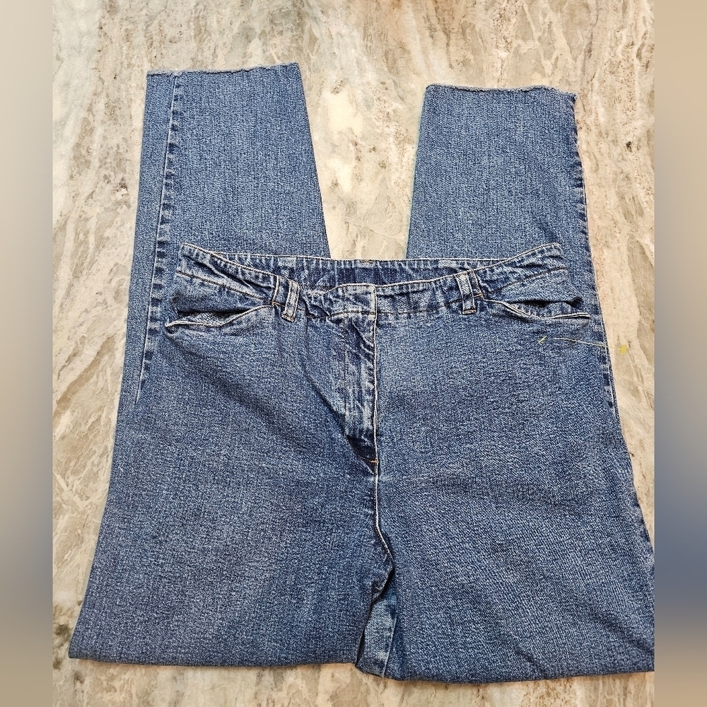 Jones Sport Jeans Womens Straight Medium Wash Blue Denim 10
